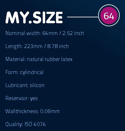 Презервативы My.Size, увеличенного размера, диаметр 64 мм, 3 шт, арт. 11.246