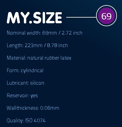 Презервативы My.Size, увеличенного размера, диаметр 69 мм, 3 шт, арт. 11.247