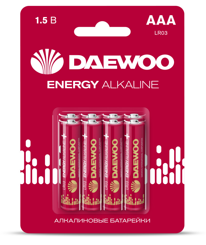 Батарейки алкалиновые AAA (мизинчиковые) DAEWOO, 1 шт, арт. 72.07