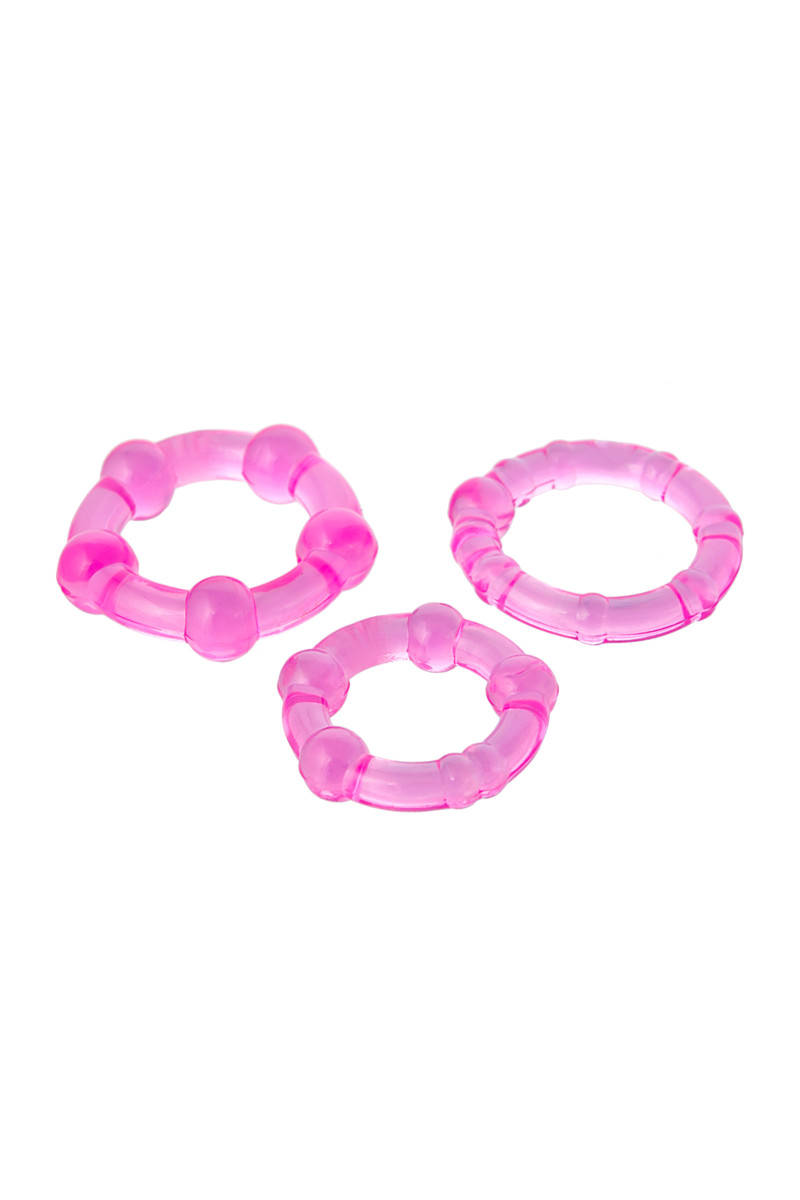 Набор колец Toyfa, розовые, 3 шт, арт. 27.375