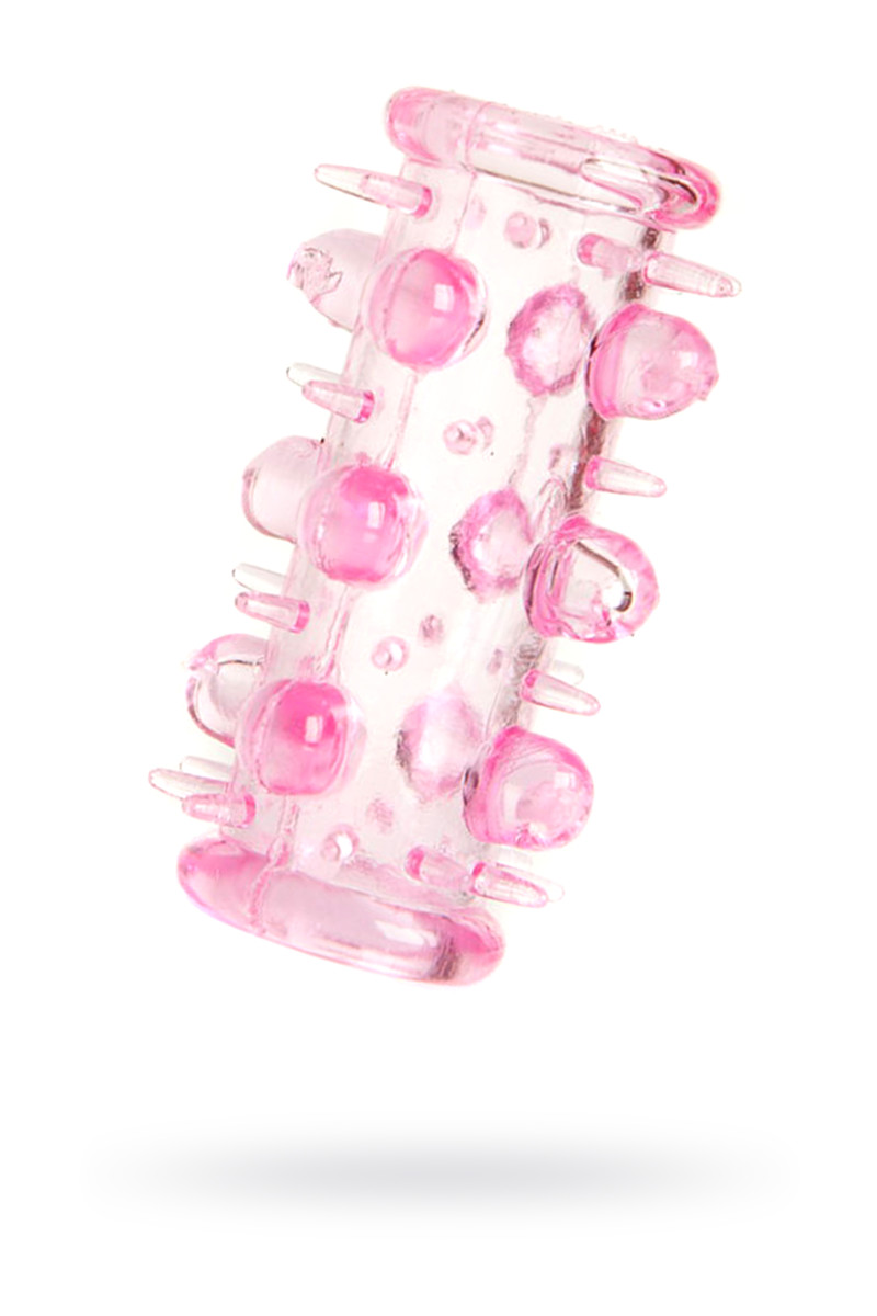 Насадка на пенис Toyfa, с бугорками и усиками, розовая, арт. 27.522